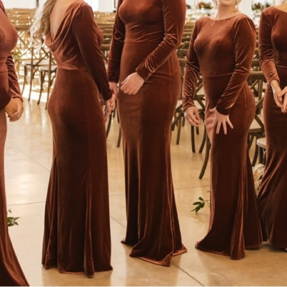 Revelry velvet dress Size 4 and 2. Terracotta color
